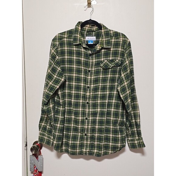 !! Columbia Men's Green OMNIWICK Flannel Long Sleeve Size LARGE - Picture 2 of 15